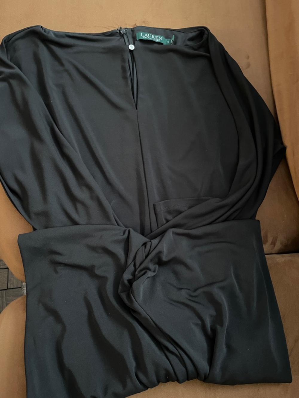 Lauren Ralph Lauren Black Wrap-Front Jumpsuit - Picture 3 of 4